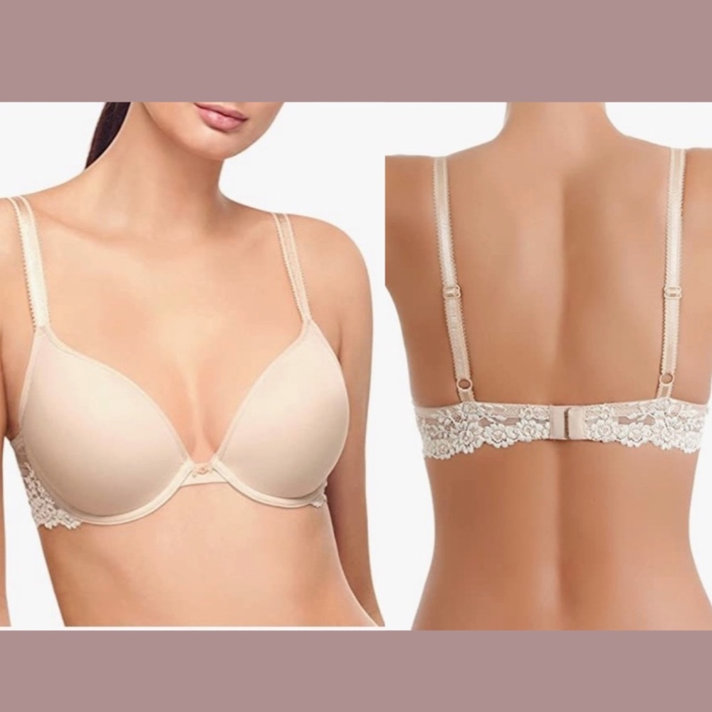 NWT Wacoal [ 36C‎ US ] Embrace Lace Push-Up Bra in Natural Nude